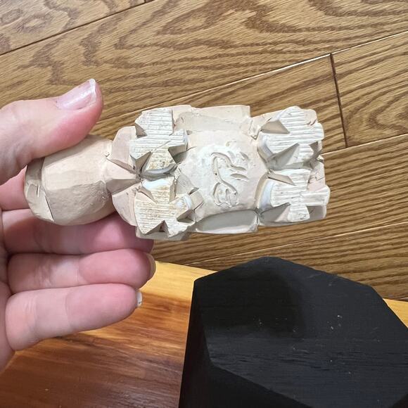 Vintage A. Torreon Rhino Signed Artisan Sculpture Figurine Ceramic 4" Uruguay - Picture 6 of 10